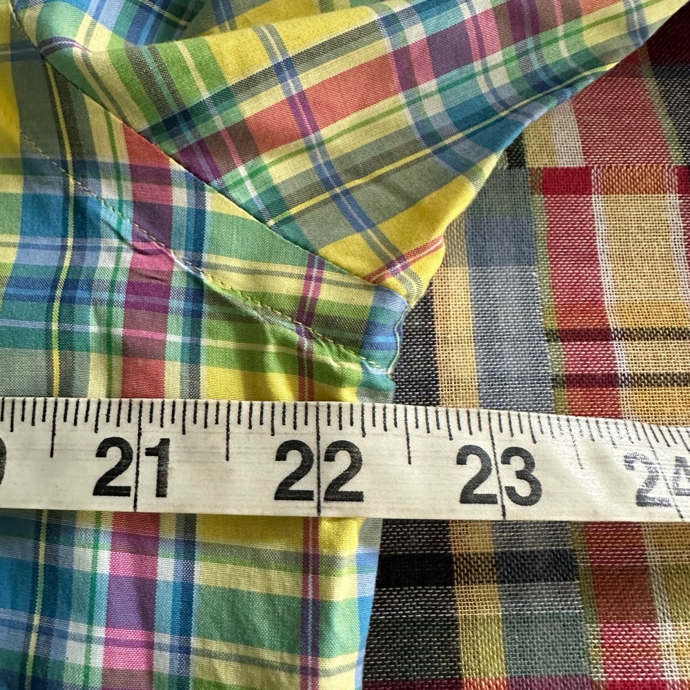 POLO Ralph Lauren Men’s Yellow & Blue Plaid LS Shirt with Epaulets - Size MED - Picture 11 of 12
